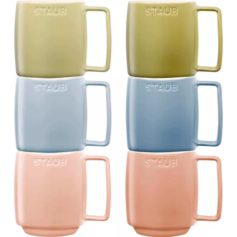 6 keraminių puodelių rinkinys Staub Multicolor 350 ml – 6×350 ml keraminių puodelių