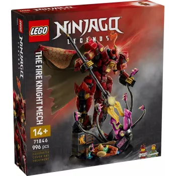 LEGO konstruktorius NINJAGO 71846 Ugnies riterio mecha, 996 dalys, 2 minifigūrėlės, judinamos galūnės, 260 mm aukštis