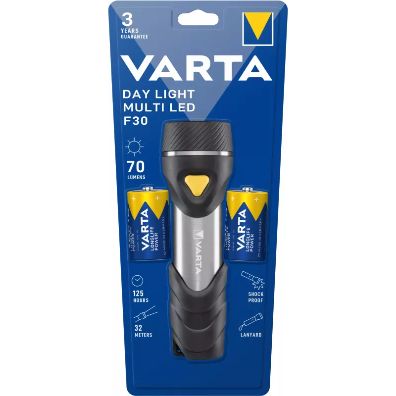 Rankinis žibintuvėlis Varta Day Light Multi LED F30 juoda sidabrinė geltona