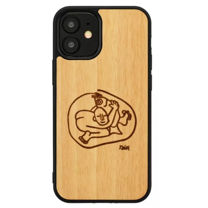 Apsauginis telefono dėklas Man and Wood, skirtas iPhone 12 mini — vaikiškas žuvies dizainas