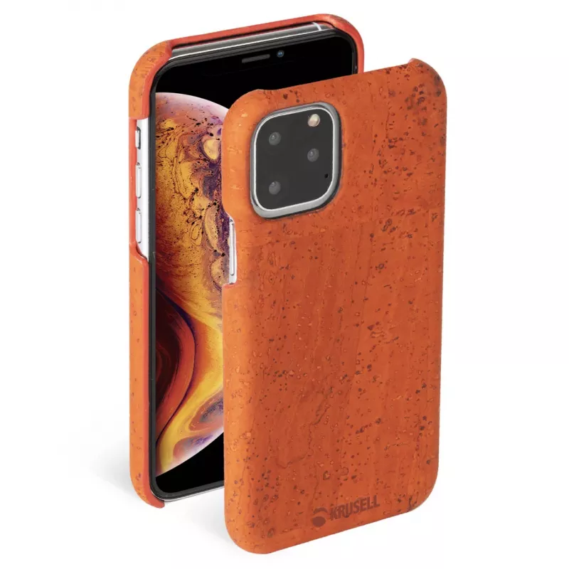 Apsauginis telefono dėklas Krusell Birka, skirtas Apple iPhone 11 Pro Max — rūdžių spalva