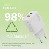 Kintamosios srovės USB įkroviklis DIGITUS 20 W, 1x USB-C, 1x USB-A, įvestis 100–240 V, baltas