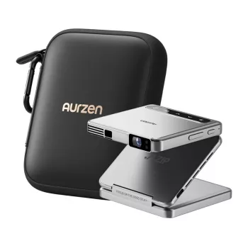 Aurzen Zip Projector (Sidabrinis) — nešiojamas mini projektorius, modelis AU-PJ-ZP001M-UNWH0