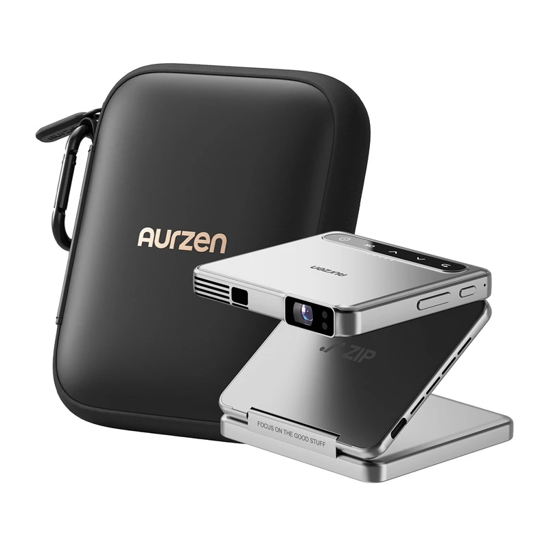 Aurzen Zip Projector (Sidabrinis) — nešiojamas mini projektorius, modelis AU-PJ-ZP001M-UNWH0