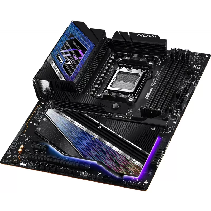 Motininė plokštė ASROCK MK X870E NOVA WIFI AMD X870E Socket AM5 ATX, DDR5, 4x DIMM, 256GB, Wi‑Fi 7, BT 5.4, 5Gb LAN, PCIe Gen5 M.2