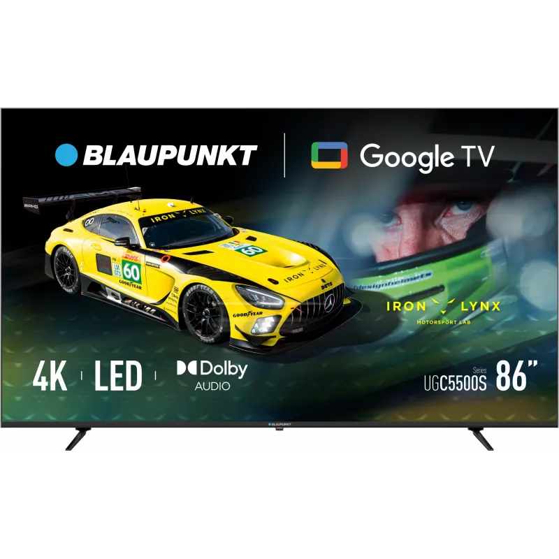 Blaupunkt LED televizorius | 86UGC5500S | 86 | Smart TV | Google TV | UHD | Juoda