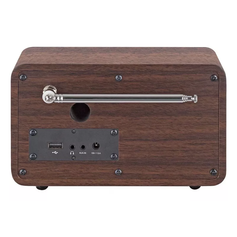 Nešiojamasis DAB+ radijas Imperial DABMAN i170 — FM/DAB+ imtuvas, 10 W RMS, 2,4 colio ekranas, 3,5 mm, USB-A, juoda/medžio spalva