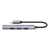 USB-C šakotuvas Unitek H1208B — 1x USB-A 5 Gbps, 3x USB-A 2.0, USB-C priegloba, aliuminio korpusas, 0,20 m laidas