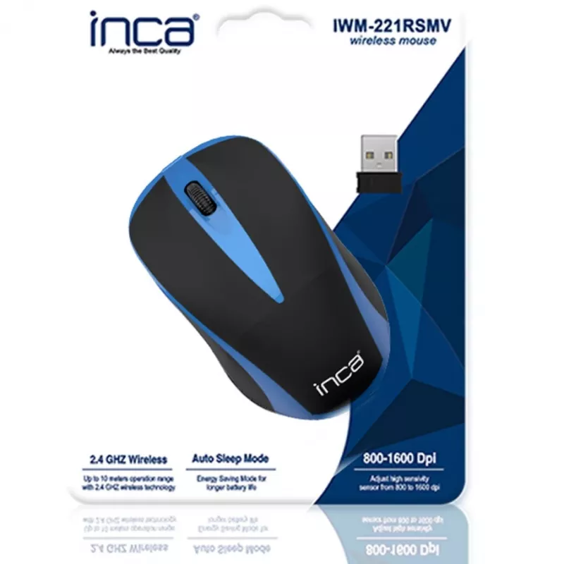 Cian Technology GmbH INCA pelė IWM-221RSMV Nano-USB belaidė 1000 DPI juoda/ sidabrinė mažmeninė - Pelė