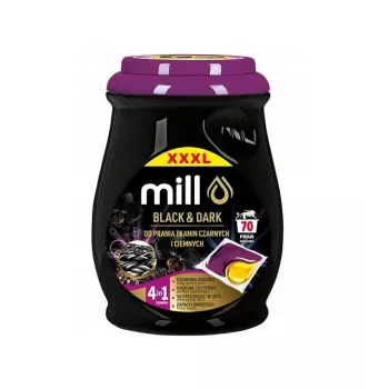 MILL PROFESSIONAL 2 kamerų kapsulės juodiems ir tamsiems skalbiniams 70 vnt.