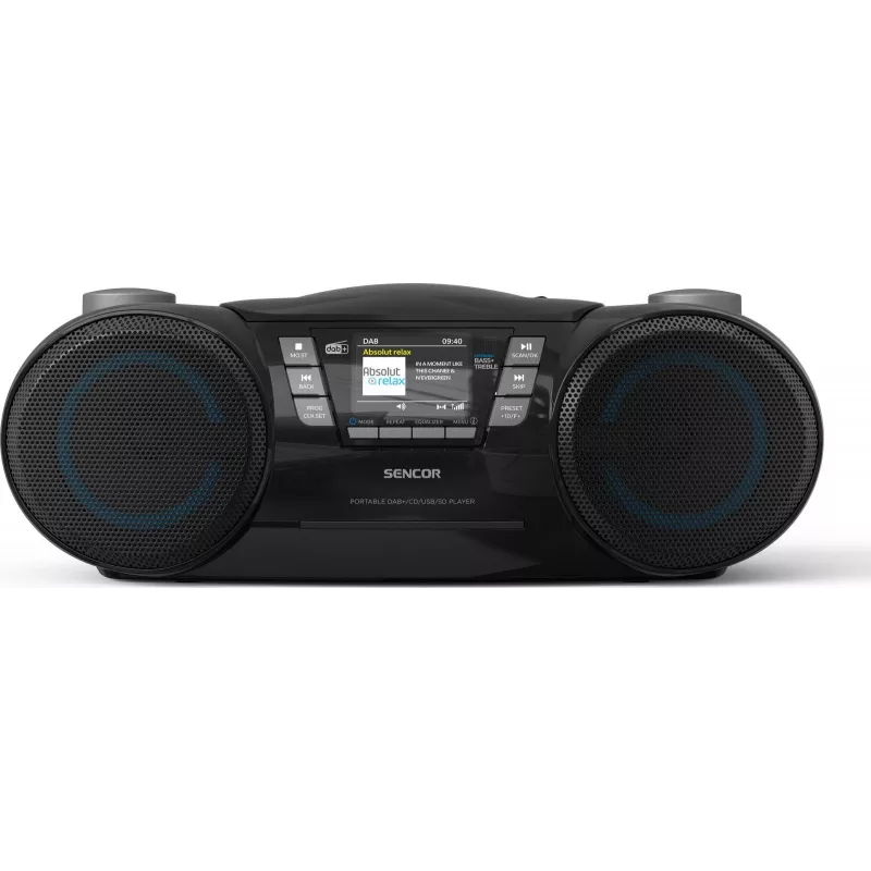 Nešiojamasis DAB+ CD/MP3/USB/SD Bluetooth grotuvas SENCOR SPT 6510DB — DAB+, Bluetooth 5.3, 16 W RMS, CD/USB/SD, 2.4 colio LCD