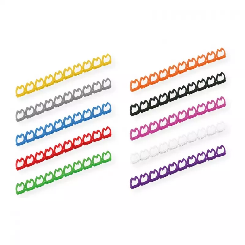 VALUE kabelių žymėjimo rinkinys komutaciniams kabeliams, 4 - 5,5 mm, 10 x 10 vnt., įvairiaspalvis
