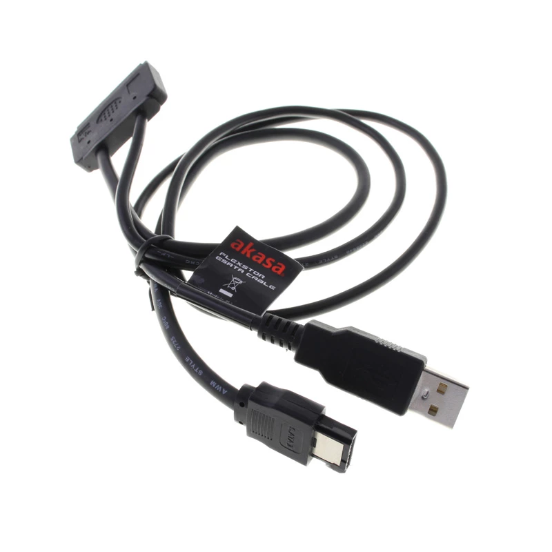 Akasa Flexstor eSATA kabelis 6,40cm (2.5) - SATA HDD ir SSD (AK-CBSA03-80BK)