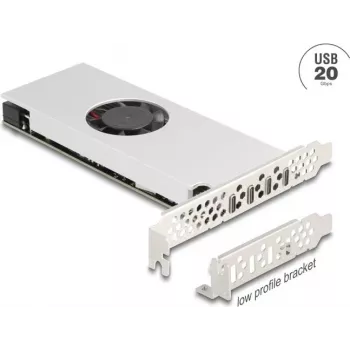 “DELOCK” PCI Express x16 kortelė 4× USB 20 Gbps Type-C keturių kanalų