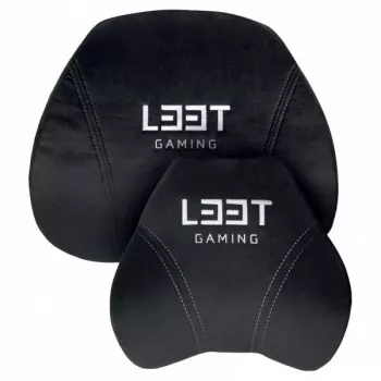 L33T Gaming 160382 prabangių žaidimų kėdžių pagalvėlių rinkinys, atminties putos, aksomas, itin minkštas, juodas