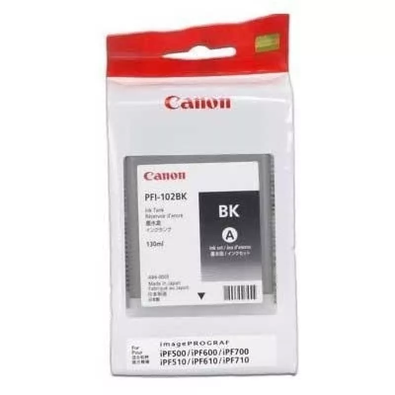 Rašalo kasetė Canon PFI-102BK juoda 130 ml, skirta imagePROGRAF spausdintuvams