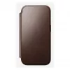 Mobiliojo telefono dėklas Nomad Modern Leather Folio, skirtas iPhone 17 Pro, oda/aliuminis, 16 cm (6,3 colio) rudas, 4 kortelių skyreliai