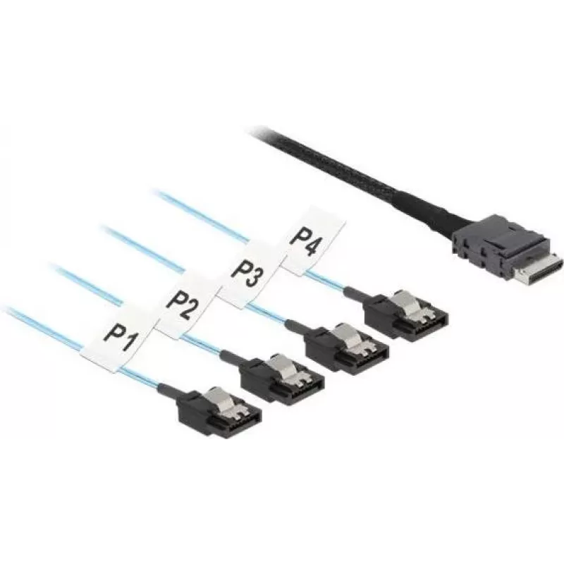 DeLOCK 85468 SAS laidas 0,5 m 12 Gbit/s juodas OCuLink SFF-8611 į SATA