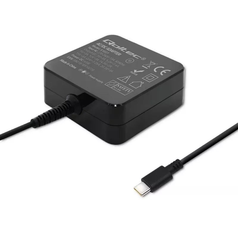 Qoltec 51027 įkroviklis | 65W | 5-20.3V | 2-3.25A | USB C tipo | PD