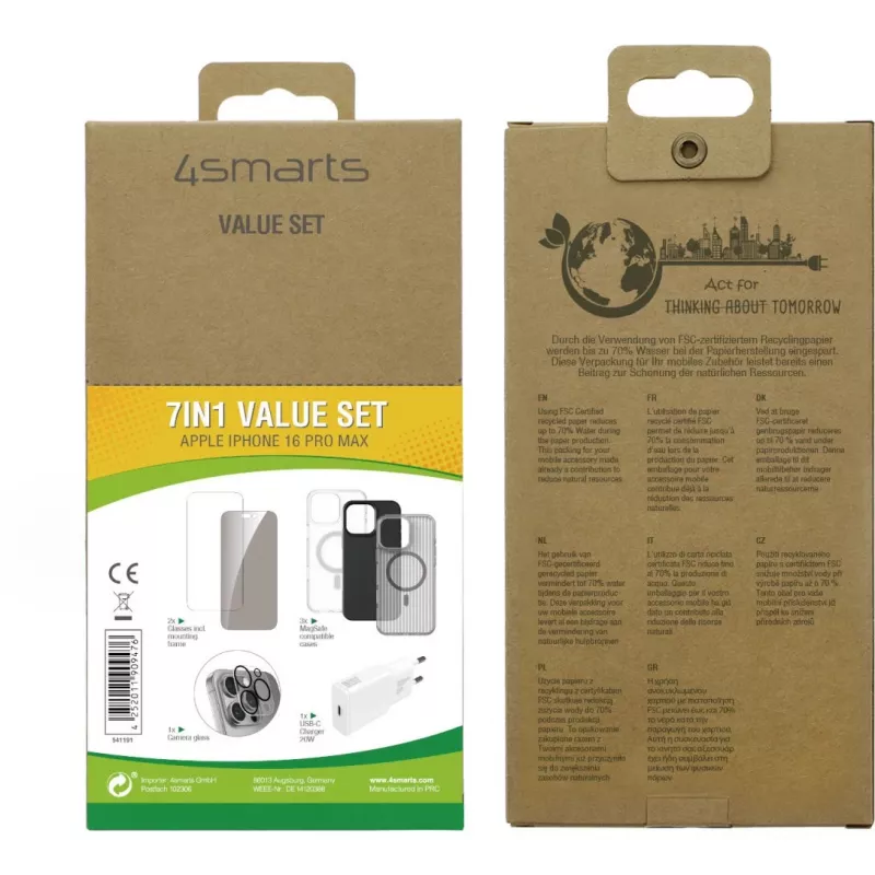 4smarts 7in1 vertės rinkinys, skirtas Apple iPhone 16 Pro Max, suderinamas su MagSafe
