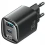 usams CC229 30W GaN USB-C ir USB LED kompaktinis kelioninis įkroviklis