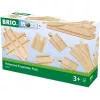 BRIO 33307 geležinkelio bėgių komplektas – 11 medinių detalių išplėtimui