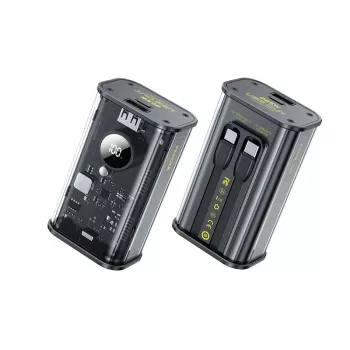 Išorinė baterija WK-WP-345_Juoda, 1000 mAh greitas įkrovimas