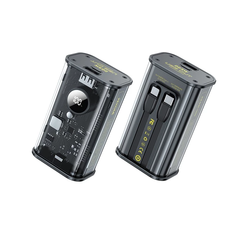 Išorinė baterija WK-WP-345_Juoda, 1000 mAh greitas įkrovimas