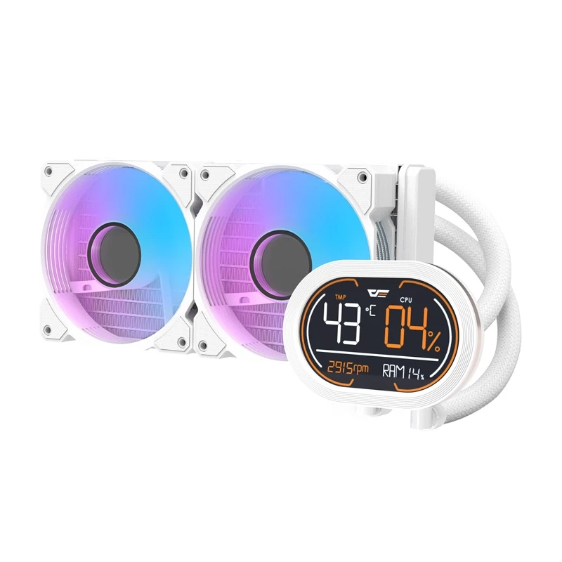 CPU vandens aušintuvas Darkflash DH240D baltas 240 mm radiatorius RGB
