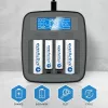Baterijų įkroviklis everActive NC1000MV2 — Ni-MH 4 vietų USB-C įkroviklis, 4 elementai, 5V, juodas, 110×99×38 mm
