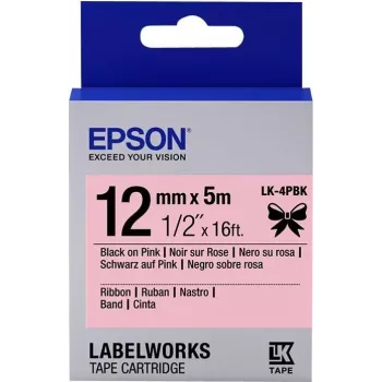 Epson Label Cartridge Satin Ribbon LK-4PBK Juoda/Pink 12mm (5m)