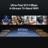 TP-Link Archer BE9300 trijų juostų Wi-Fi 7 maršrutizatorius, Wi-Fi 7 (802.11be), trijų juostų (2.4 GHz / 5 GHz / 6 GHz), Ethernet LAN, Juodas, stalinis maršrutizatorius