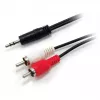 Equip 3.5mm Male to 2xRCA Male Stereo Audio kabelis, 2.5m, 3.5mm, Male, 2 x RCA, Male, 2.5 m, Juoda