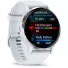 Išmanusis laikrodis GARMIN Venu 3 — 1,4 colio AMOLED, 45 mm korpusas, GPS, Wi‑Fi, 8 GB, sidabrinis/baltas, silikoninis dirželis