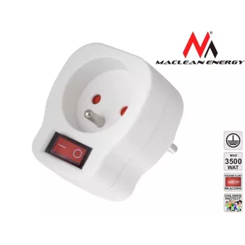 Maitinimo lizdas MACLEAN AC lizdas MCE13 su jungikliu