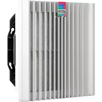 Ventiliatoriaus komplektas Rittal SK 3241.800 — įmontuojamas kintamosios srovės ventiliatorius, oro srautas 245 m³/h, plastikinis pilkas, 1 vnt.