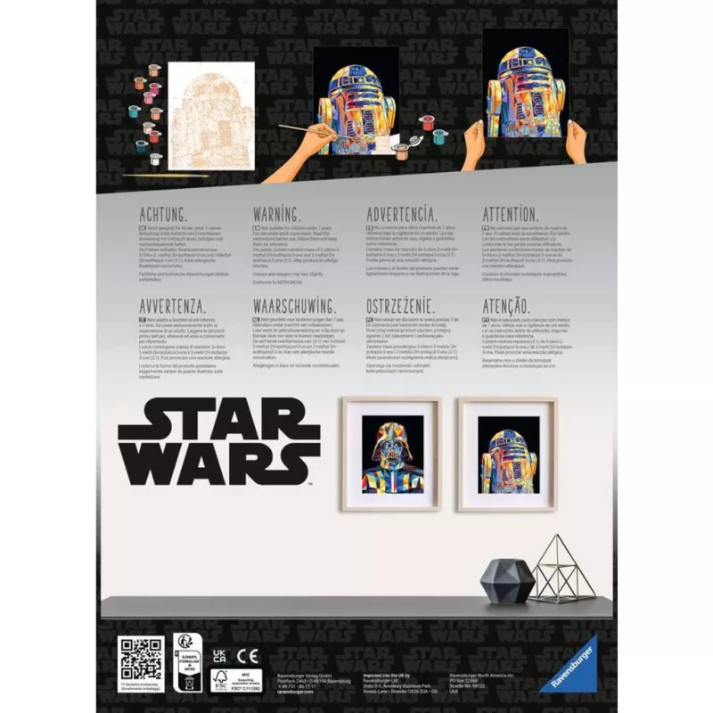 Tapybos rinkinys Ravensburger CreArt Star Wars R2‑D2 – tapybos pagal skaičius rinkinys