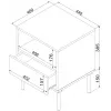 Naktinių stalelių rinkinys 2 vnt. cama meble TRESSE 44×40×53 cm, kašmyro matinis, 1 stalčius, 16 mm rėmas