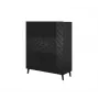 Shelving unit ABETO 100.5 x 40 x 121.5 cm juodas/blizgus juodas
