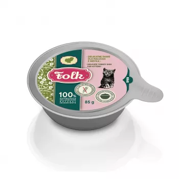 FOLK Kitten Delicate turkey dish - šlapias kačių maistas - 85g