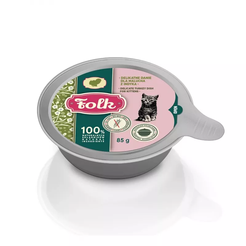 FOLK Kitten Delicate turkey dish - šlapias kačių maistas - 85g