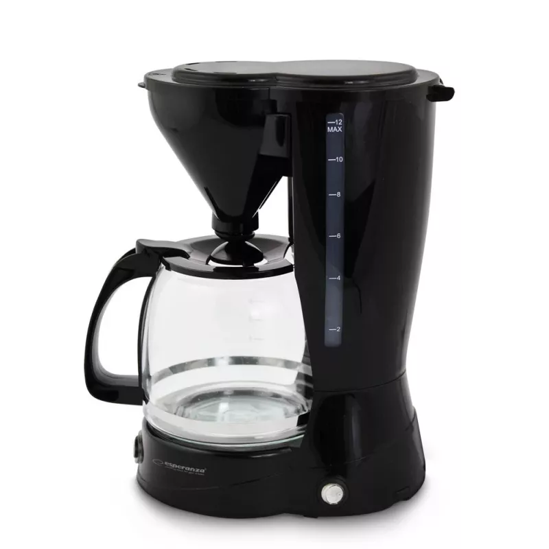 Lašelinis kavos virimo aparatas ESPERANZA EKC009, 1,5 L vandens talpykla, 800 W, stalviršinis, juodas