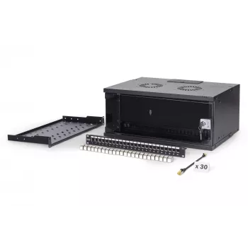 Sieninis spintos stovas DIGITUS SOHO Pro DN-49201-SET — 19 colių 4U, 540x400 mm, IP20, raktinis užraktas