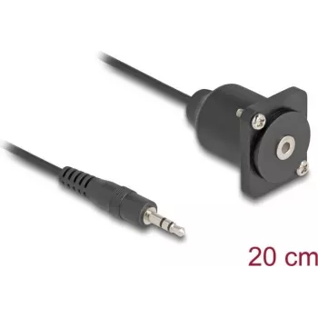 Garso kabelis DeLOCK 88150 3,5 mm kištukas į lizdą 0,2 m juodas