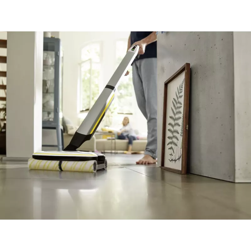 Kärcher FC 7 CORDLESS Elektrinis šluota Akumuliatorinė Šlapias Be maišelio Juoda, Balta, Geltona 2.85 Ah