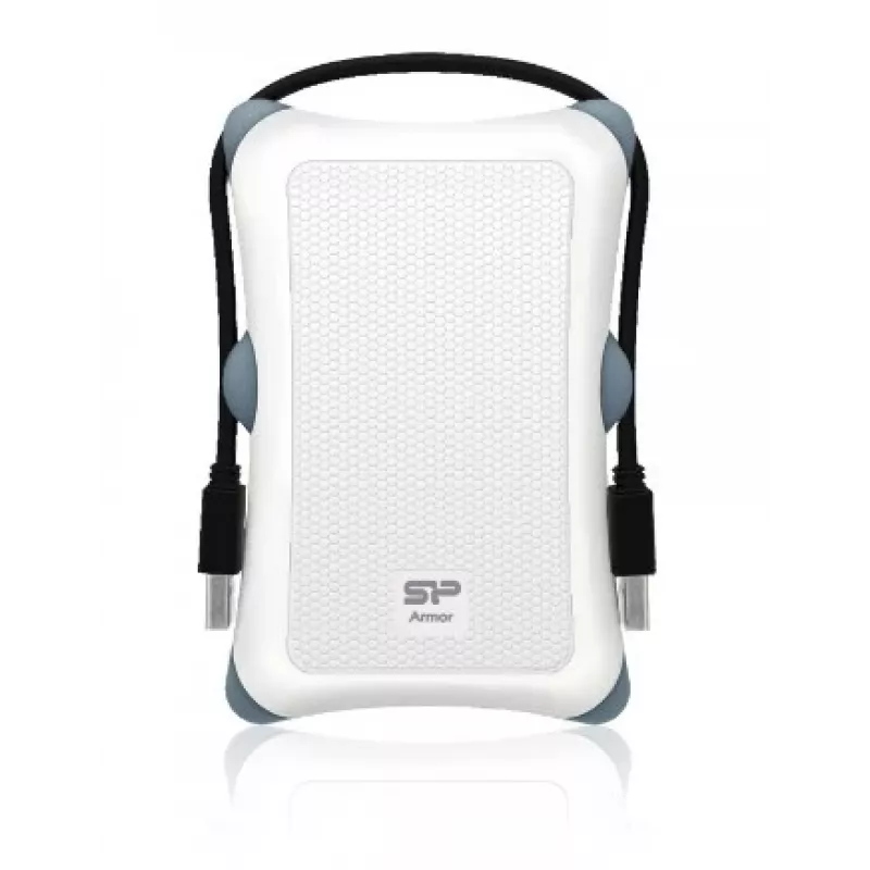 HDD korpusas Silicon Power Armor A30 — 2,5 colių vieno lizdo, USB 3.2 Gen 1, balta, plastikas/guma