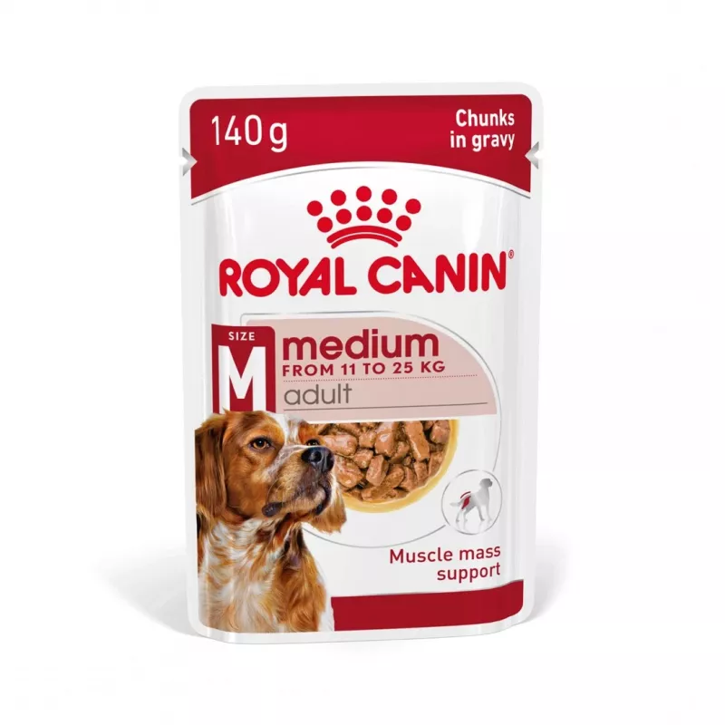 ROYAL CANIN SHN Medium Adult su padažu - drėgnas ėdalas suaugusiems šunims - 10x140g