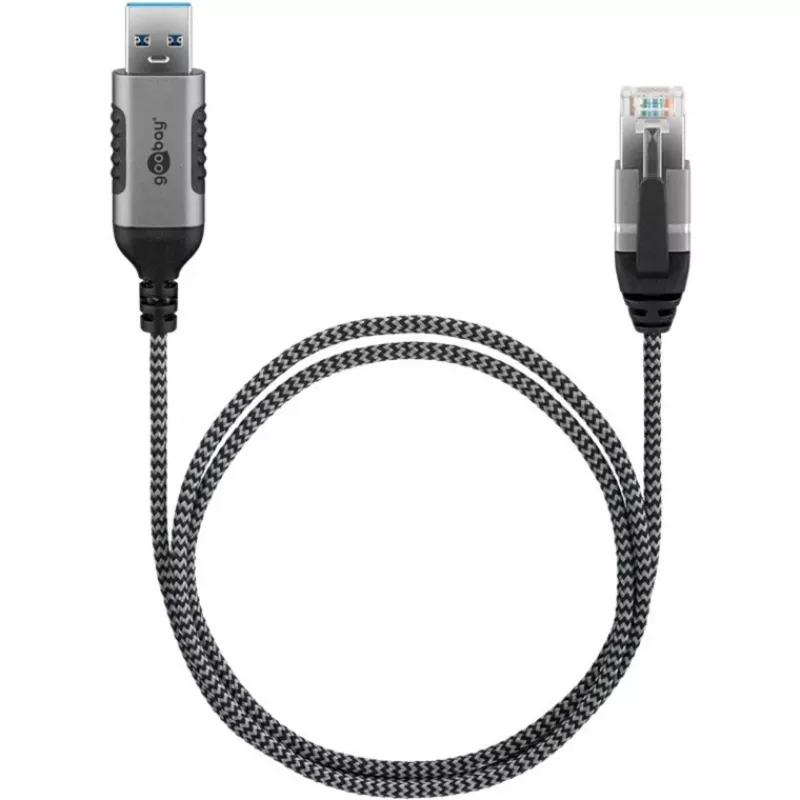 Goobay eterneto laidas USB-A 3.0 į RJ45 plonas 3 m - jungia maršrutizatorių, modemą arba (74396)