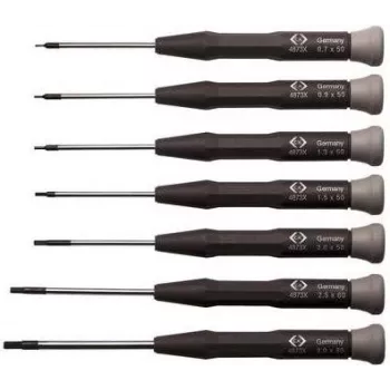 Atsuktuvų rinkinys c.k tools T4874X — 7 vnt. tiksliųjų elektronikos atsuktuvų