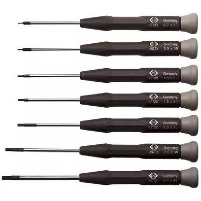 Atsuktuvų rinkinys c.k tools T4874X — 7 vnt. tiksliųjų elektronikos atsuktuvų
